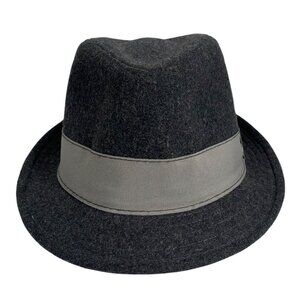 SCALA Classico Handmade Classic Dark Grey Fedora Hat Wool Blend SZ L